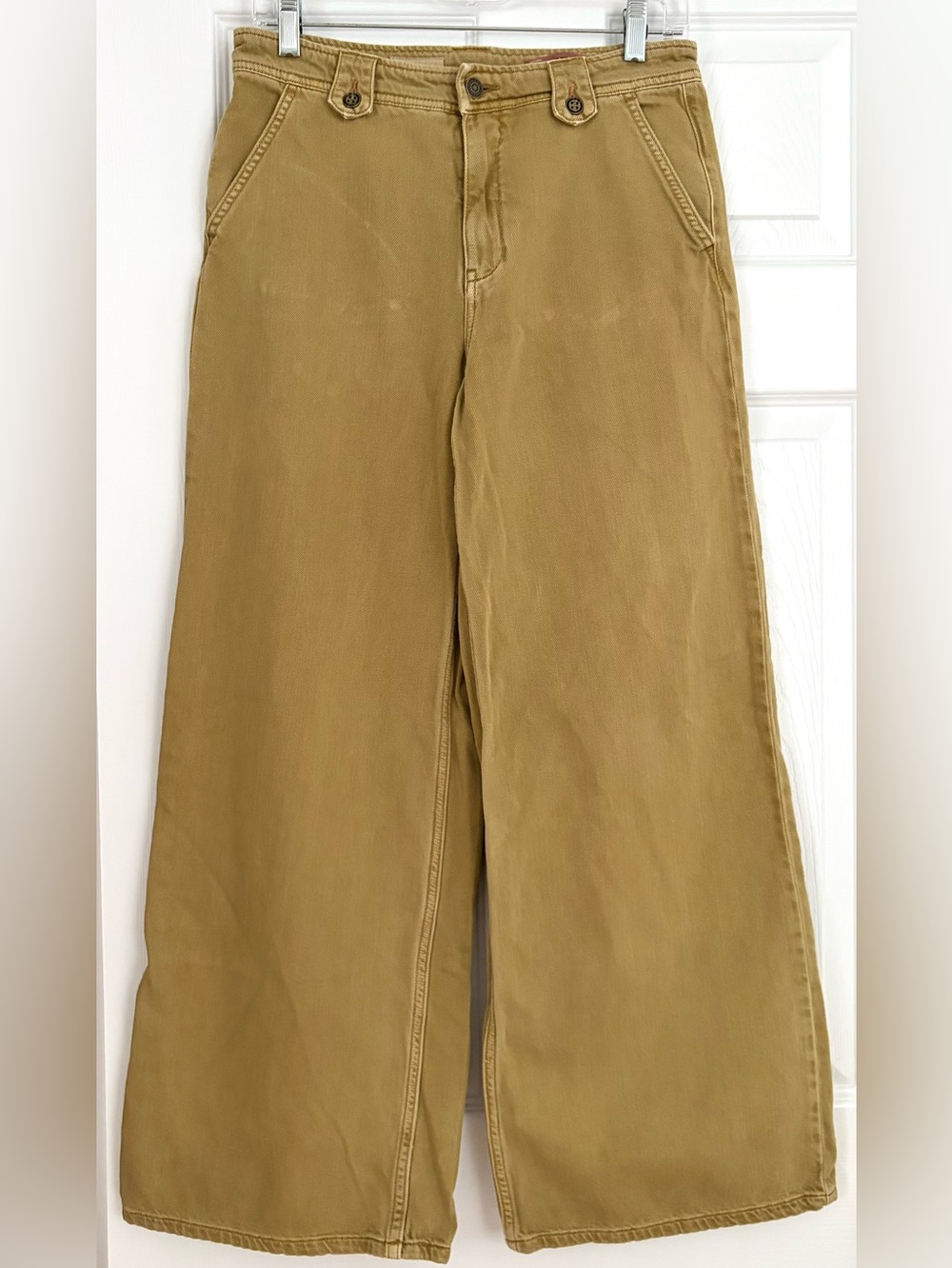 Anthropologie Wide-Leg Pants in Mustard - Picture 2 of 5